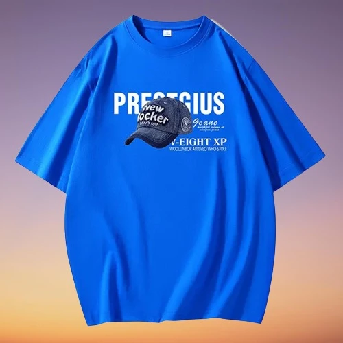 Letter Print Crew Neck Short Sleeves Sports Casual Wear Men T-Shirt