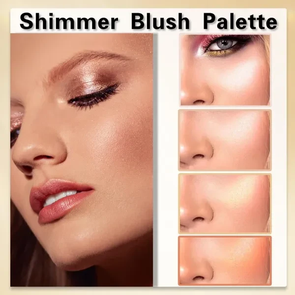 4 Colors Highlighter Palette Shimmer Eyeshadow Face Blush Glitter Face Contour -