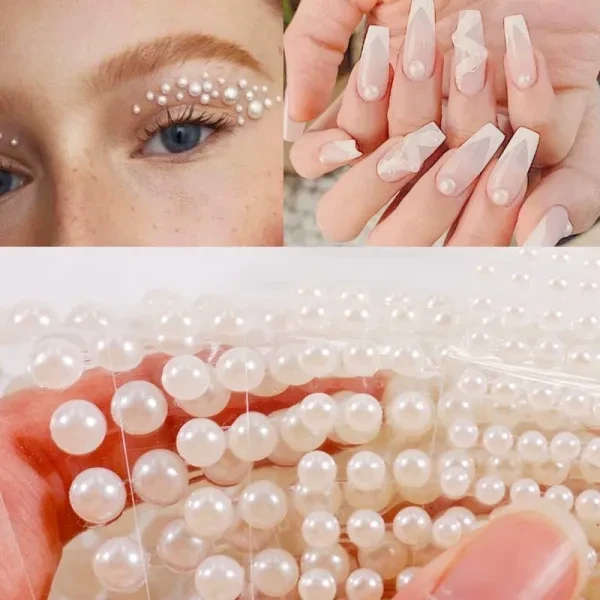 Shimmering Pearl Makeup Stickers - Skin-Friendly DIY Face & Nail Art (646pcs)