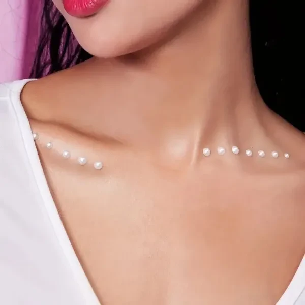 Shimmering Pearl Makeup Stickers - Skin-Friendly DIY Face & Nail Art (646pcs)