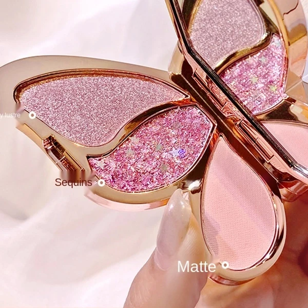 Shimmering Butterfly 6-Color Eyeshadow Palette - Matte & Shiny Finish