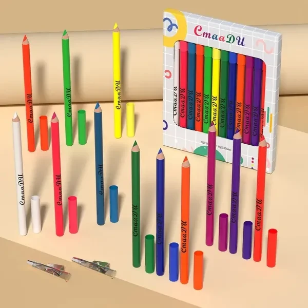 12 Color Waterproof Eyeliner Pen Set - Luminous UV Colors. Smudge-proof & Long L