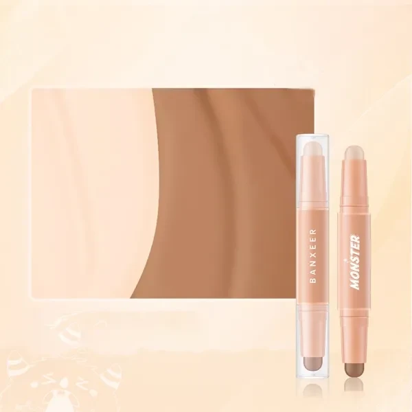 Double Head Contour Stick 02 Perfect for Women Skin-Toned Shades Plastic