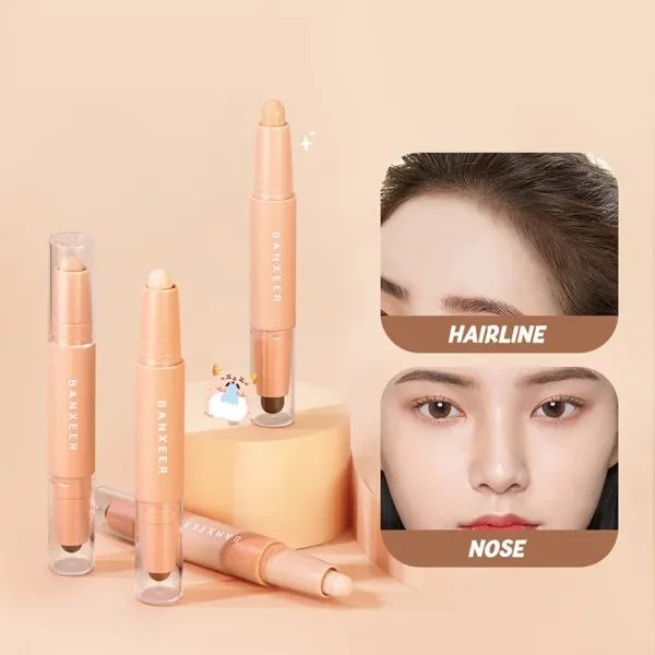 Double Head Contour Stick 02 Perfect for Women Skin-Toned Shades Plastic