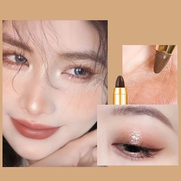 Non-Smudged Double-Sid Eyeshadow Water Resistant Glitter Contouring Eye Stick Sh