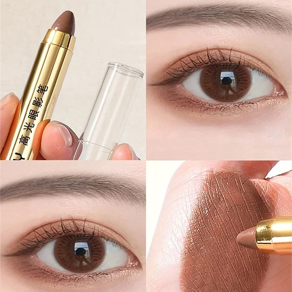 Non-Smudged Double-Sid Eyeshadow Water Resistant Glitter Contouring Eye Stick Sh