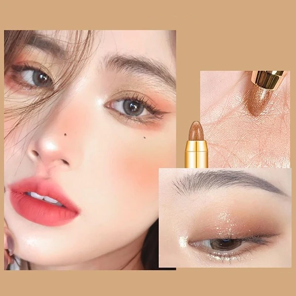 Non-Smudged Double-Sid Eyeshadow Water Resistant Glitter Contouring Eye Stick Sh