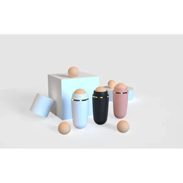 Black Facial Cleansing Roller- Mini Massage Tool for Unisex Face