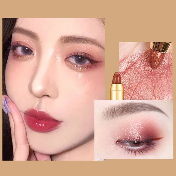 Non-Smudged Double-Sid Eyeshadow Water Resistant Glitter Contouring Eye Stick Sh