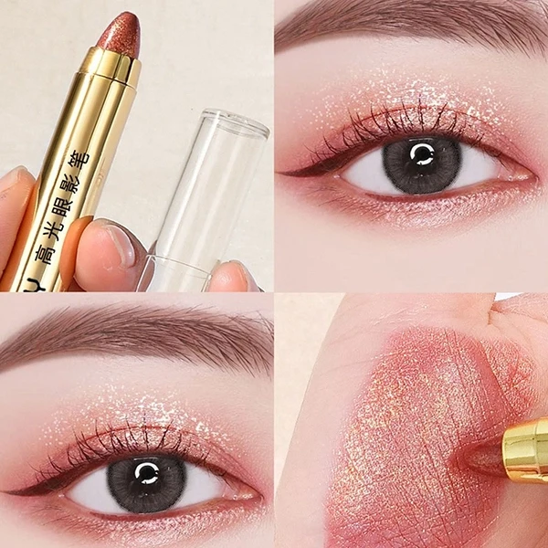 Non-Smudged Double-Sid Eyeshadow Water Resistant Glitter Contouring Eye Stick Sh
