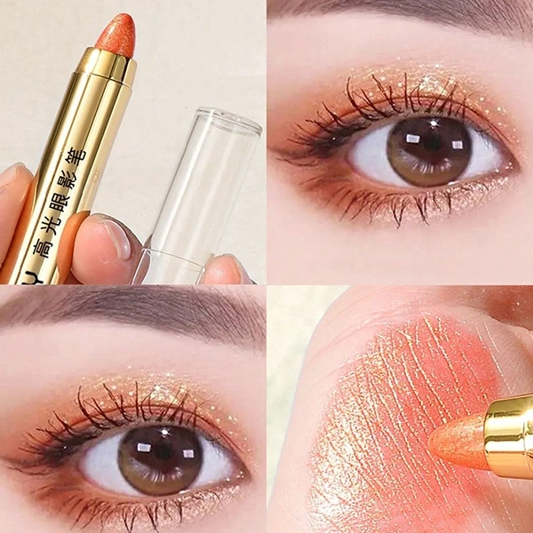 Non-Smudged Double-Sid Eyeshadow Water Resistant Glitter Contouring Eye Stick Sh