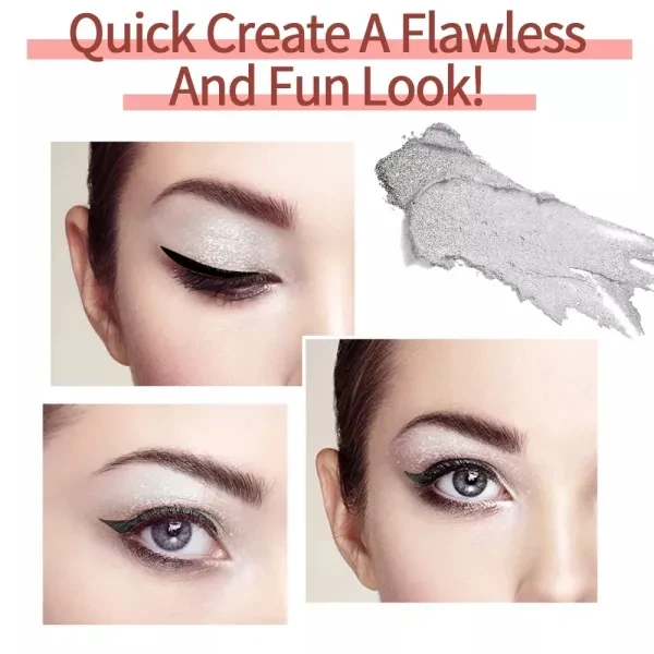 Silver Glitter Eye Shadow Pencil - Waterproof & Vibrant