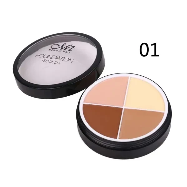 4-in-1 Round Contouring Cream for Face - Multi Color Foundation Concealer Long L