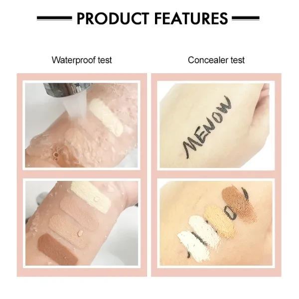 4-in-1 Round Contouring Cream for Face - Multi Color Foundation Concealer Long L