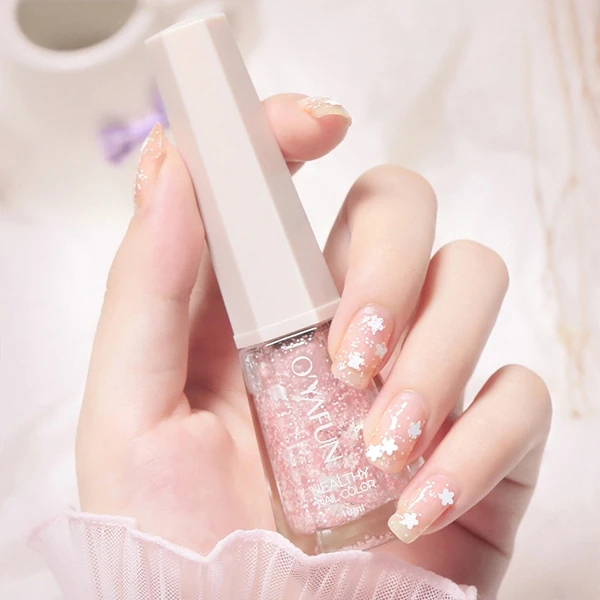 Women Glittery Star Fashion Pink Color Water Resistant Long Lasting Nail Polish