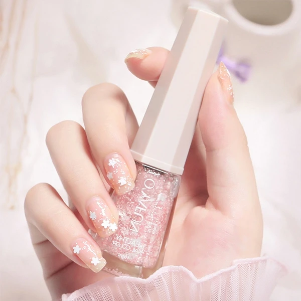 Transparent Water Resistant Women Glittery Fashion Long Lasting Nail Polish - 14