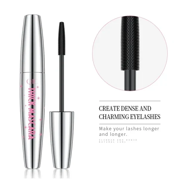Eyelash Mascara Long Curly Thick Waterproof Natural Black Volume Length Smudge P