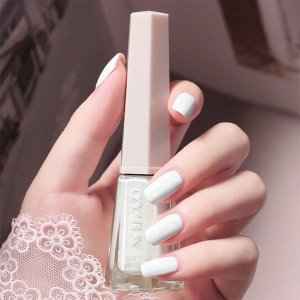 White Color Water Resistant Women Fashionable Long Lasting Nail Polish - 27