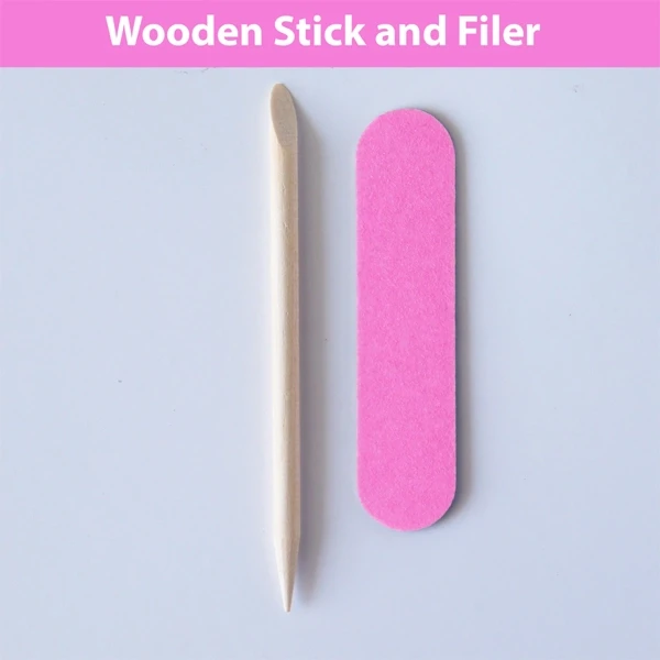 Nail File Set for Women - Professional Care Kit with Wooden Applicator