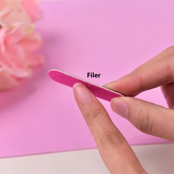 Nail File Set for Women - Professional Care Kit with Wooden Applicator