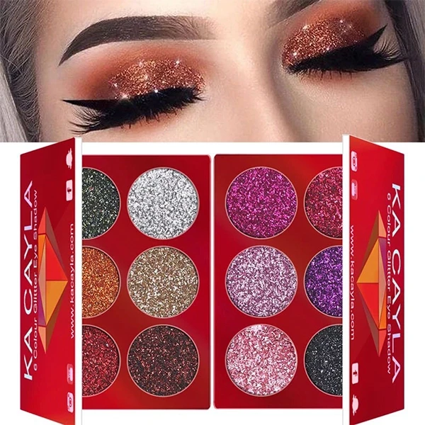 6-Color Eye Shadow Palette - Glossy Finish Multi Shades