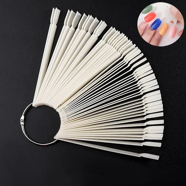 50pcs Artificial Nail Polish Boards & Durable Display Sticks