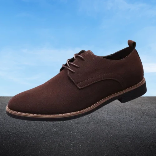 Luxury Men Formal Shoes Lace-Up PU Loafers Soft Sole Pointed Toe