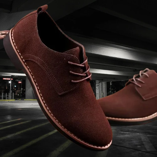 Luxury Men Formal Shoes Lace-Up PU Loafers Soft Sole Pointed Toe