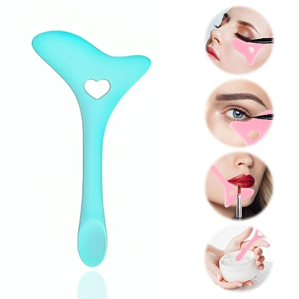 Heart Design Eyeliner Eyelash Application Tool, Silicone Eye Makeup Mascara Shie