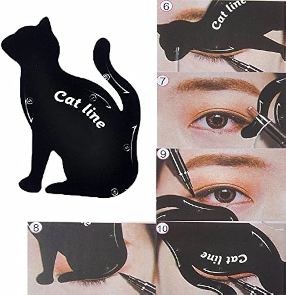Cat Eyeliner Guides Quick Smooth & Stunning Makeup - Medium Coverage Natural Bla