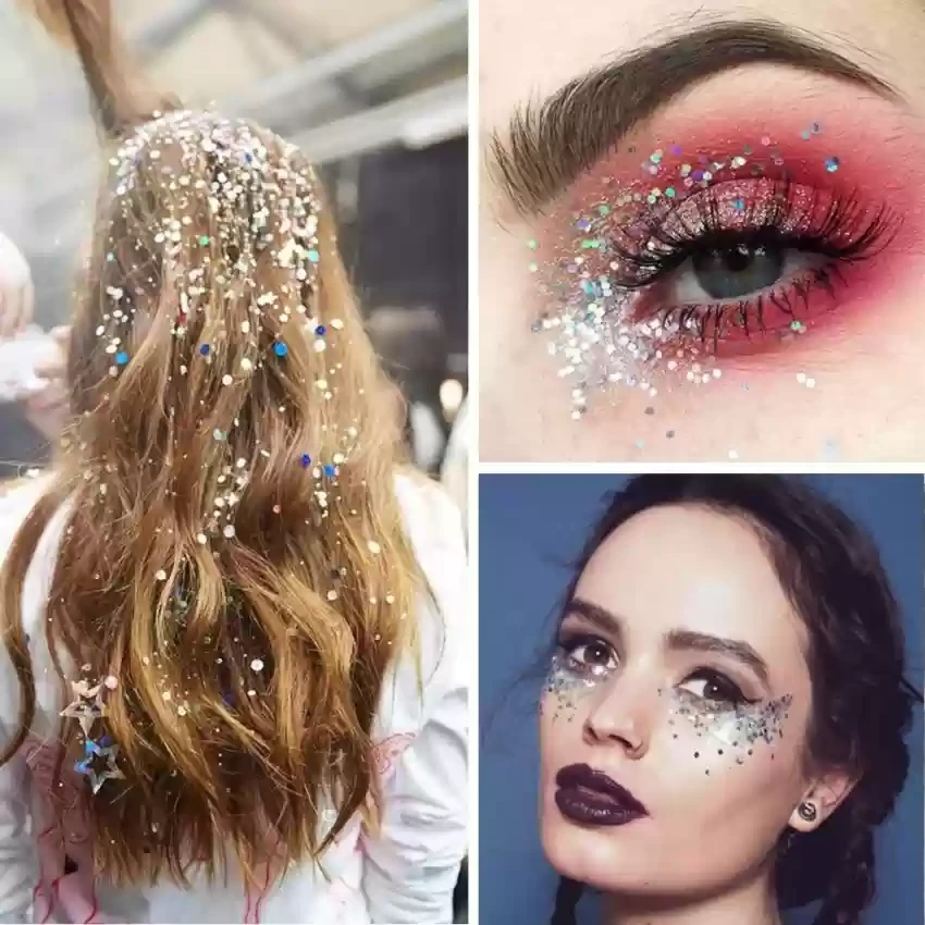 Multicolor Sequin Glitter Eye Decor for Dazzling Parties