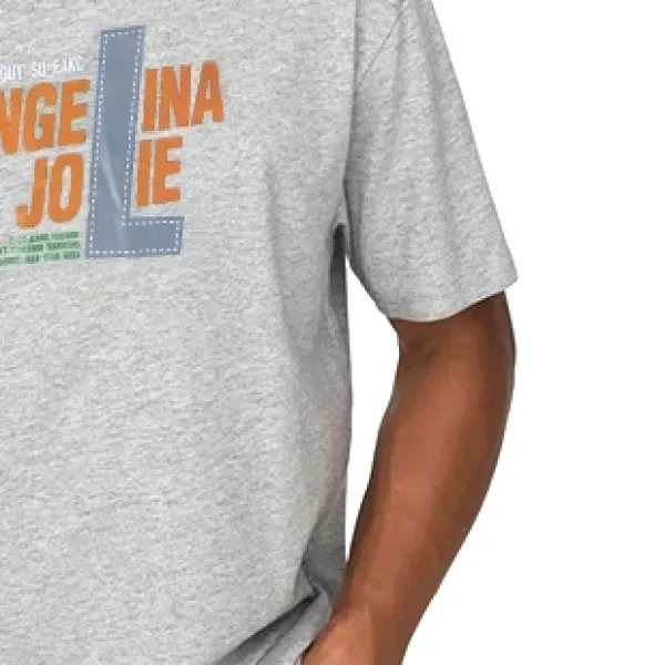 Gray Men's Letter Print T-Shirt | Soft Fabric | Summer Casual Wear | Short Sleev