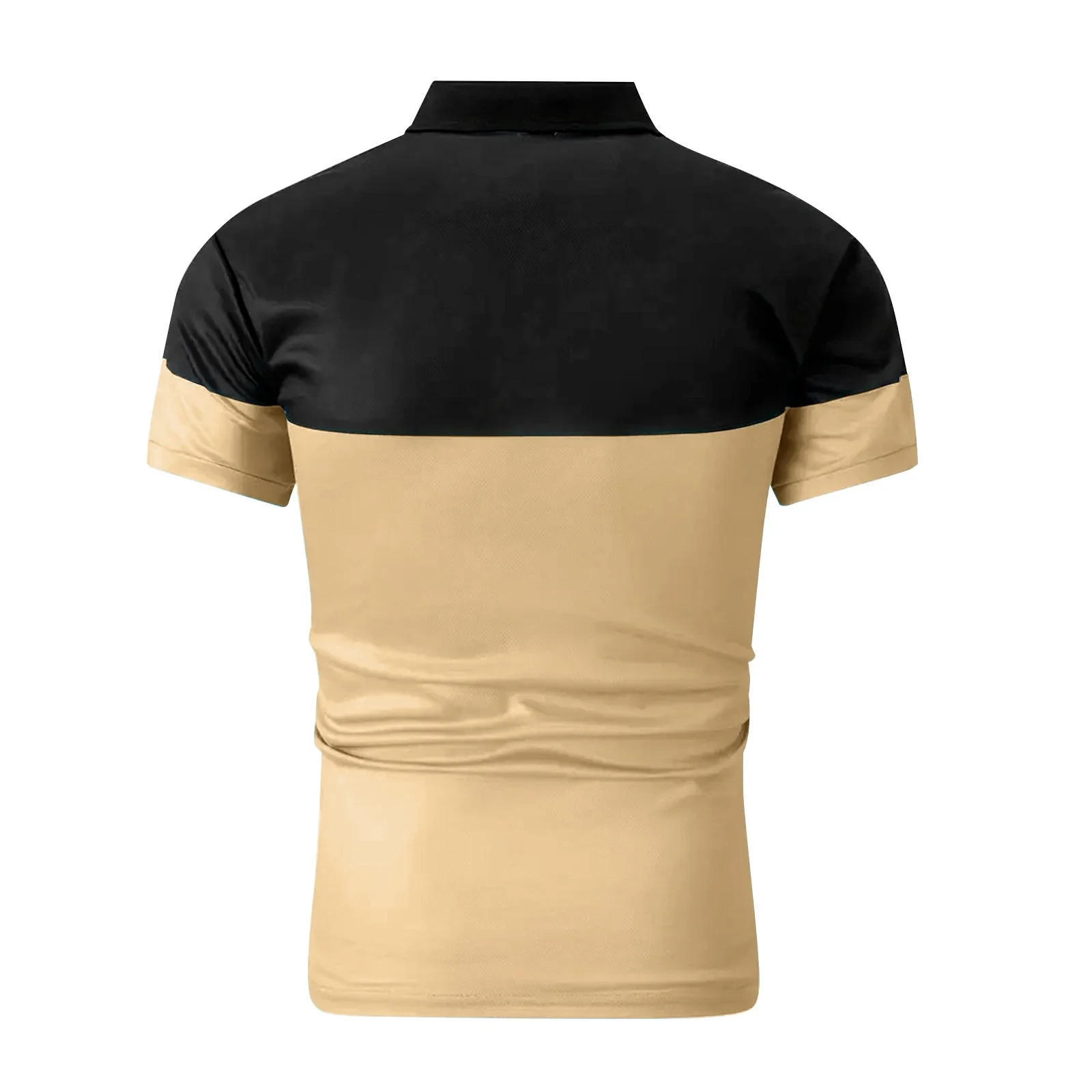 Premium Cotton Fabric Two Tone Men Polo Shirt Button Closure Collar Neck Short S