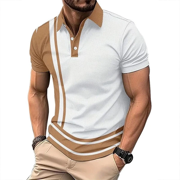 Premium Cotton Fabric Two Tone Men Polo Shirt Button Closure Collar Neck Short S