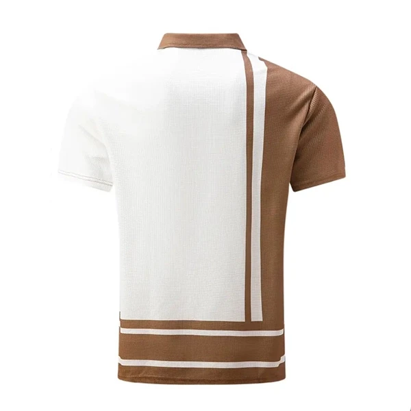 Premium Cotton Fabric Two Tone Men Polo Shirt Button Closure Collar Neck Short S