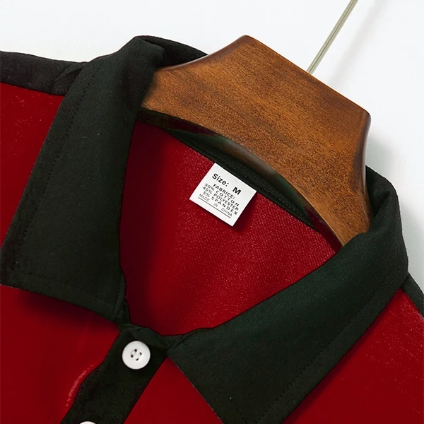 Premium Cotton Fabric Two Tone Men Polo Shirt Button Closure Collar Neck Short S