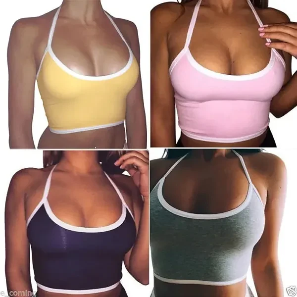 Stylish Black Polyester Strappy Tank Top for Women's Fitness
