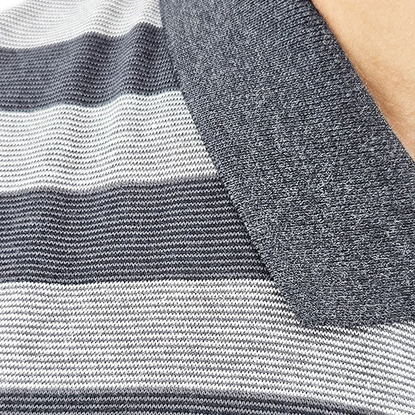 Striped Polo Shirt for Men Summer Fashion Top - Gray Short Sleeves - Casual Wear