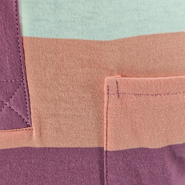 Men's Striped Polo T-Shirt - Pink Short Sleeves