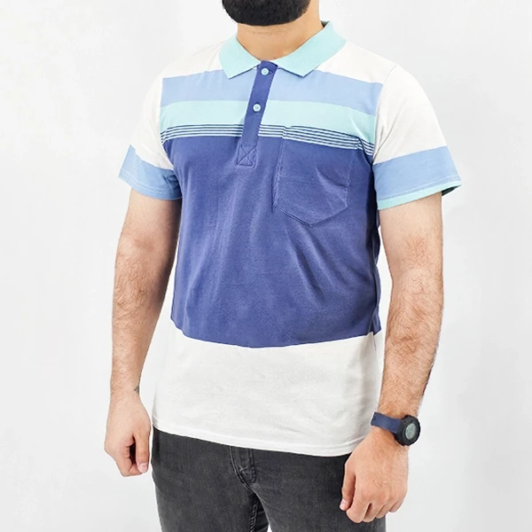 Green Striped Polo Shirt - Men's Summer Fashion