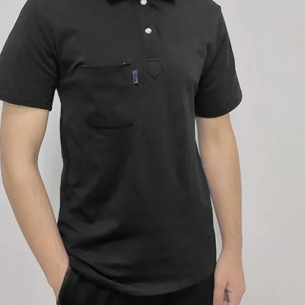 Black Men's Polo T-Shirt Short Sleeves Stylish Look