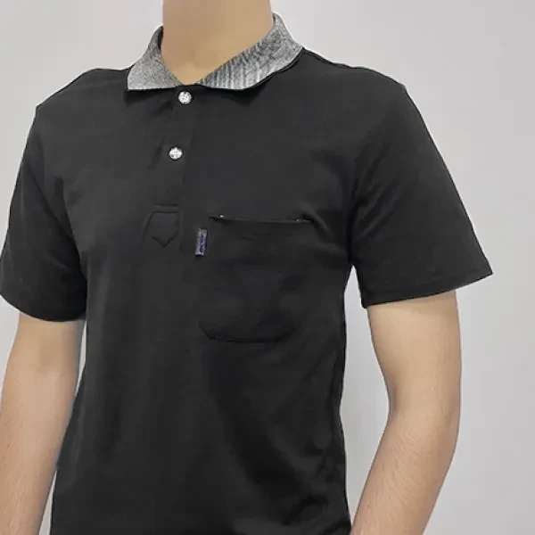 Black Men's Polo T-Shirt Short Sleeves Stylish Look