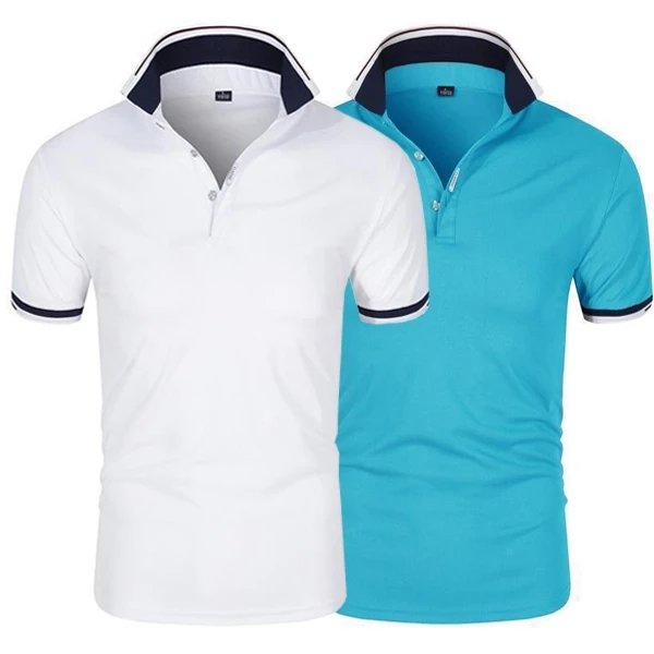 Men's High-Quality Sports Polo Shirts - 2-Piece Set Breathable Slim Fit