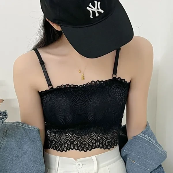 Floral Lace Crop Top - Sleeveless Stylish Women Bra (Free Size)