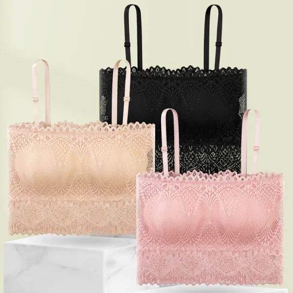 Floral Lace Crop Top - Sleeveless Stylish Women Bra (Free Size)