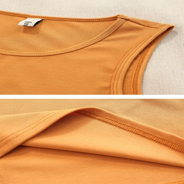 Yellow Cotton Crop Top - Women's Summer Vibes Slim Fit Sleeveless Casual Fashion