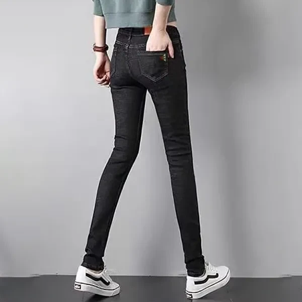 High Waist Black Women Jeans Fashionable Denim Pants