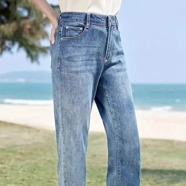 Stylish High Waist Wide Leg Blue Jeans - Perfect for any Occasion