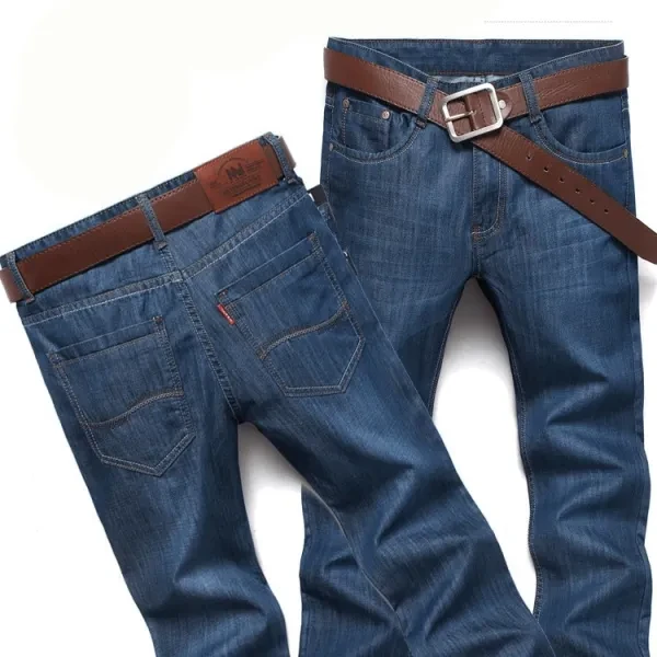 Blue Denim High Waist Button-Up Straight Fit Women's Ripped Jeans