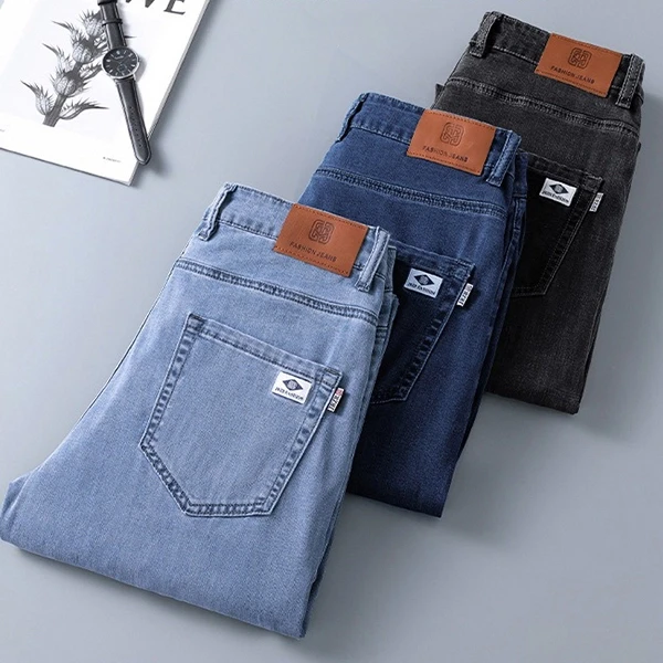 Blue Denim High Waist Button-Up Straight Fit Women's Ripped Jeans